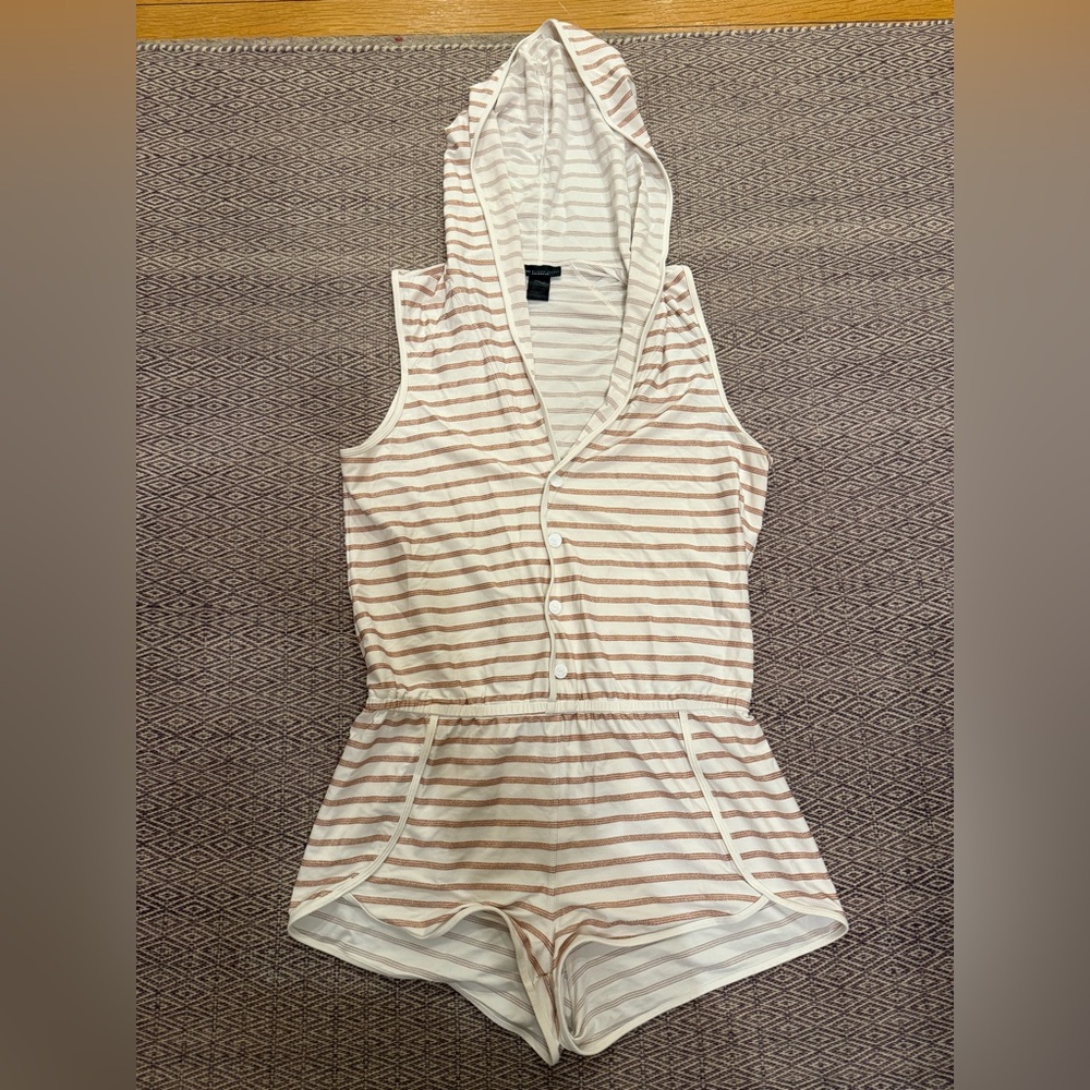 Marc by Marc Jacob’s Striped Hooded Sleeveless Swim Coverup Womens Large
